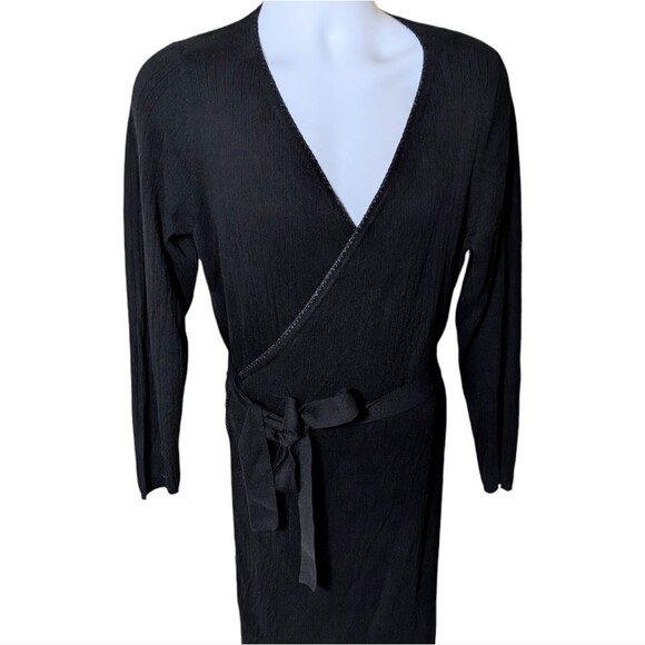 Pamela Dennis Private Client Group cotton cashmere knit full wrap dress Large - Picture 9 of 10